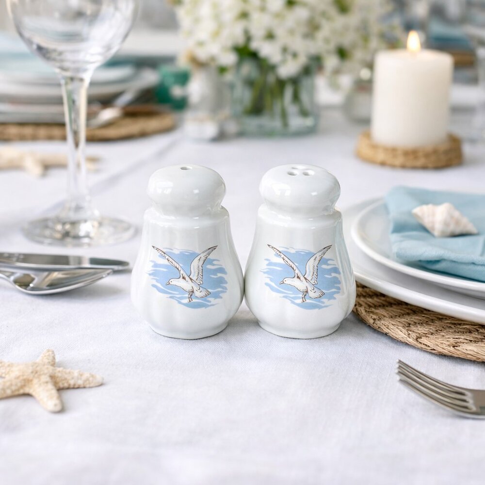 Vintage Jubilee Bone China Seagull Salt and Pepper Shakers Made in England